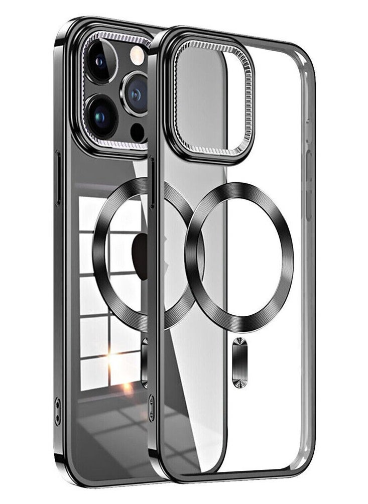 Color Fans - Slim Magnetic Clear Phone Case MagSafe Cover For iPhone 13 Pro 6.1 inch Black - Image 1