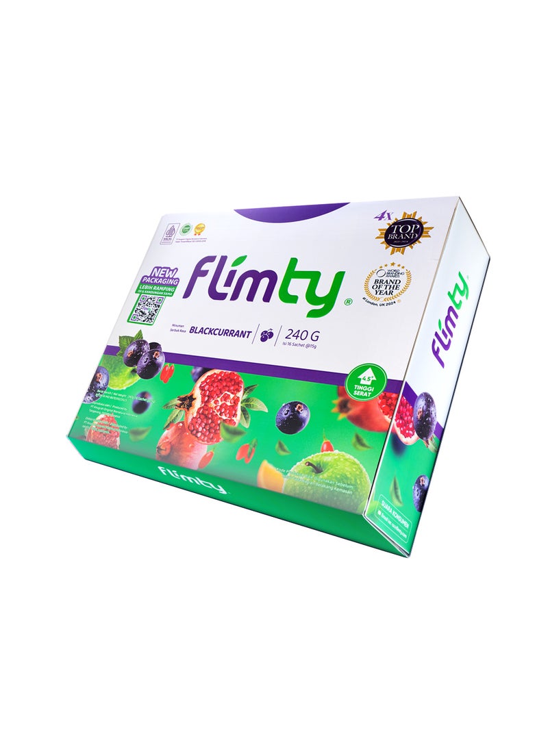 Flimty Fiber Drink – Blackcurrant – 16 Sachets - Image 1