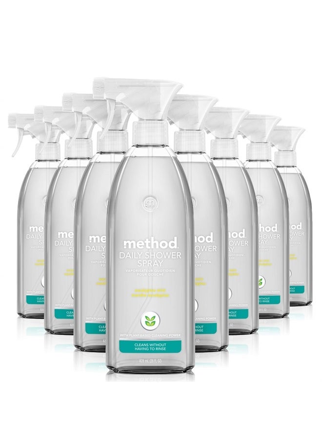 Method - Daily Shower Cleaner Spray, Plant-Based & Biodegradable Formula, Spray and Walk Away, Eucalyptus Mint Scent, 28 Fl Oz, (Pack of 8), Packaging May Vary - Image 1
