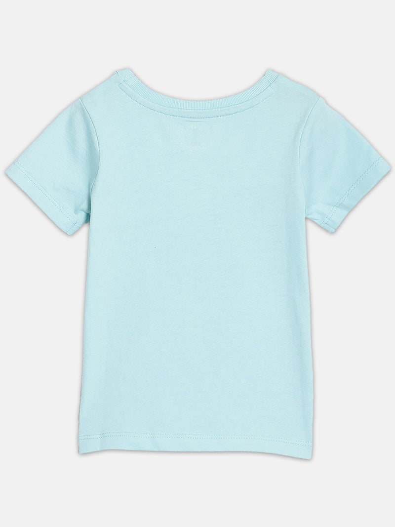 Broon Infant Boys Blue and Black Printed Organic Cotton T-shirt with Shorts Set - Image 3