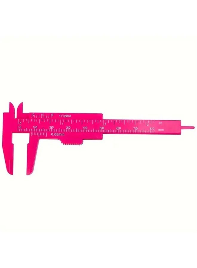 Rose Red Mini Plastic Sliding Vernier Caliper 3 15 Inch Double Scale Ruler Tool For Carpentry Student Jewelry Measuring - Image 1
