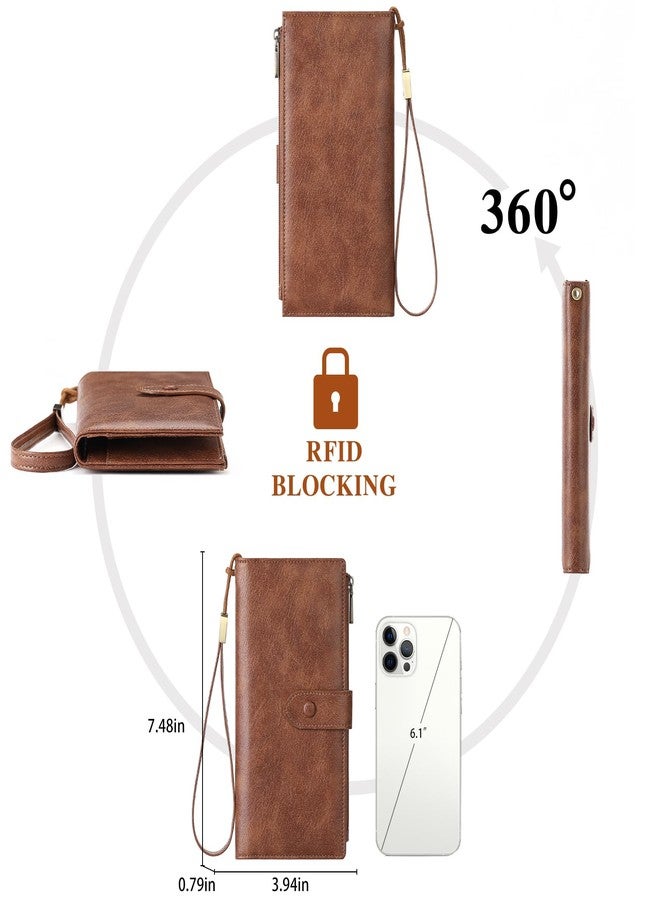 SENDEFN Slim Leather Womens Wallet RFID Blocking Credit Card Holder bifold Ladies Wristlet Purse with Zipper Pocket - Image 4