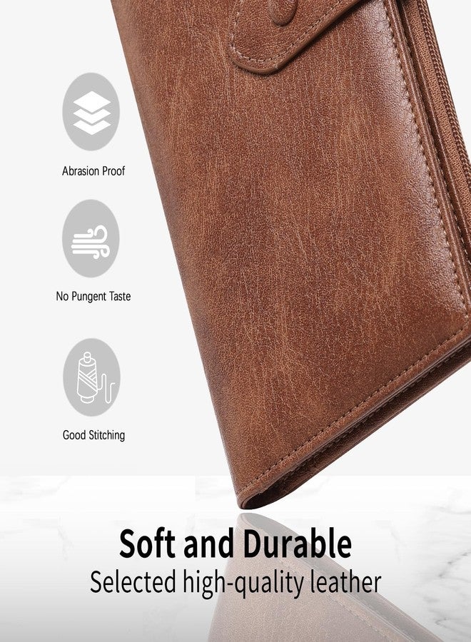 SENDEFN Slim Leather Womens Wallet RFID Blocking Credit Card Holder bifold Ladies Wristlet Purse with Zipper Pocket - Image 5