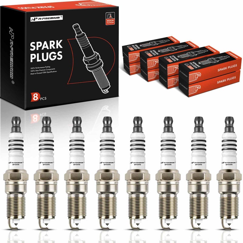 A-Premium 7397 Iridium Platinum Spark Plugs (8 Packs) Compatible with Chevrolet, Buick, Cadillac Cars - Impala, Tahoe, Camaro, Colorado, LaCrosse, SRX, Escalade, CTS, Corvette, V8 4.6L-6.0L, 1993-2014 - Image 1