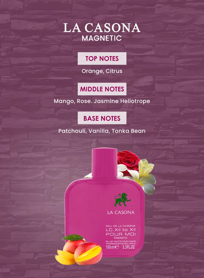 عطور مهابوب عطر لا كاسونا ماجنتيك من محبوب للعطور 100 مل | عطر نسائي | عطر فاكهي زهري بالبرتقال والمانجو والورد والياسمين والفانيليا وفول التونكا
