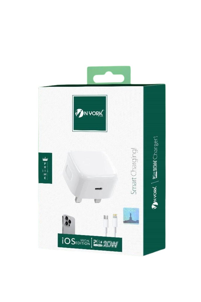 NYORK N YORK Prime Series 20W PD Fast Charger – iOS Special Edition | USB-C Wall Charger for iPhone & iPad | Compact Power Adapter (Model: HC629) - Image 1
