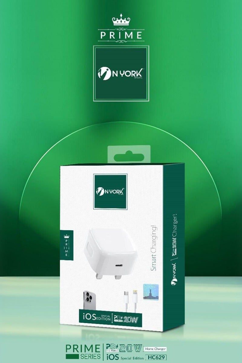 NYORK N YORK Prime Series 20W PD Fast Charger – iOS Special Edition | USB-C Wall Charger for iPhone & iPad | Compact Power Adapter (Model: HC629) - Image 2