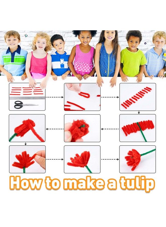 Caydo 200 Pcs Pipe Cleaners Craft Supplies Multi Color Chenille Stems For Art And Craft Projects Creative Diy Decorations (12Inch X 6Mm) - Image 5