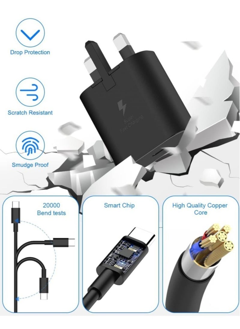 "45W USB-C Charger for Samsung Galaxy S22/S22+/S21/S21 FE/S21 Ultra/S20/A23/A32/A33/A53/A73 – Type C PD3.0 & PPS Super Fast Charger Plug with 1.5m Cable"