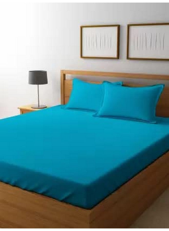 RD TREND® Premium Elastic Fitted Bedsheets for King Size Double Bed(78x72x8 Inches) with 2 Pillow Covers Size (18x28 Inches) Color- Firoji - Image 3