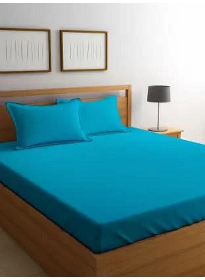 RD TREND® Premium Elastic Fitted Bedsheets for King Size Double Bed(78x72x8 Inches) with 2 Pillow Covers Size (18x28 Inches) Color- Firoji - Image 1