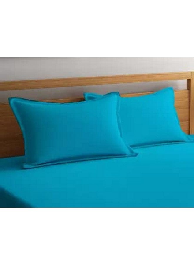 RD TREND® Premium Elastic Fitted Bedsheets for King Size Double Bed(78x72x8 Inches) with 2 Pillow Covers Size (18x28 Inches) Color- Firoji - Image 2