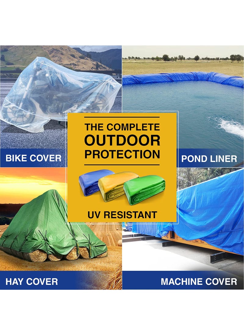 TUFFPAULIN TUFFPAULIN 6FT X 9FT 120 GSM Blue Tarpaulin Tirpal Tadpatri Tharpai Thadika Extra Strong Reinforced Eyelets UV Resistant 100 Waterproof Virgin 6 Layer MLCL 3D Rib Technology1 No  - Image 3