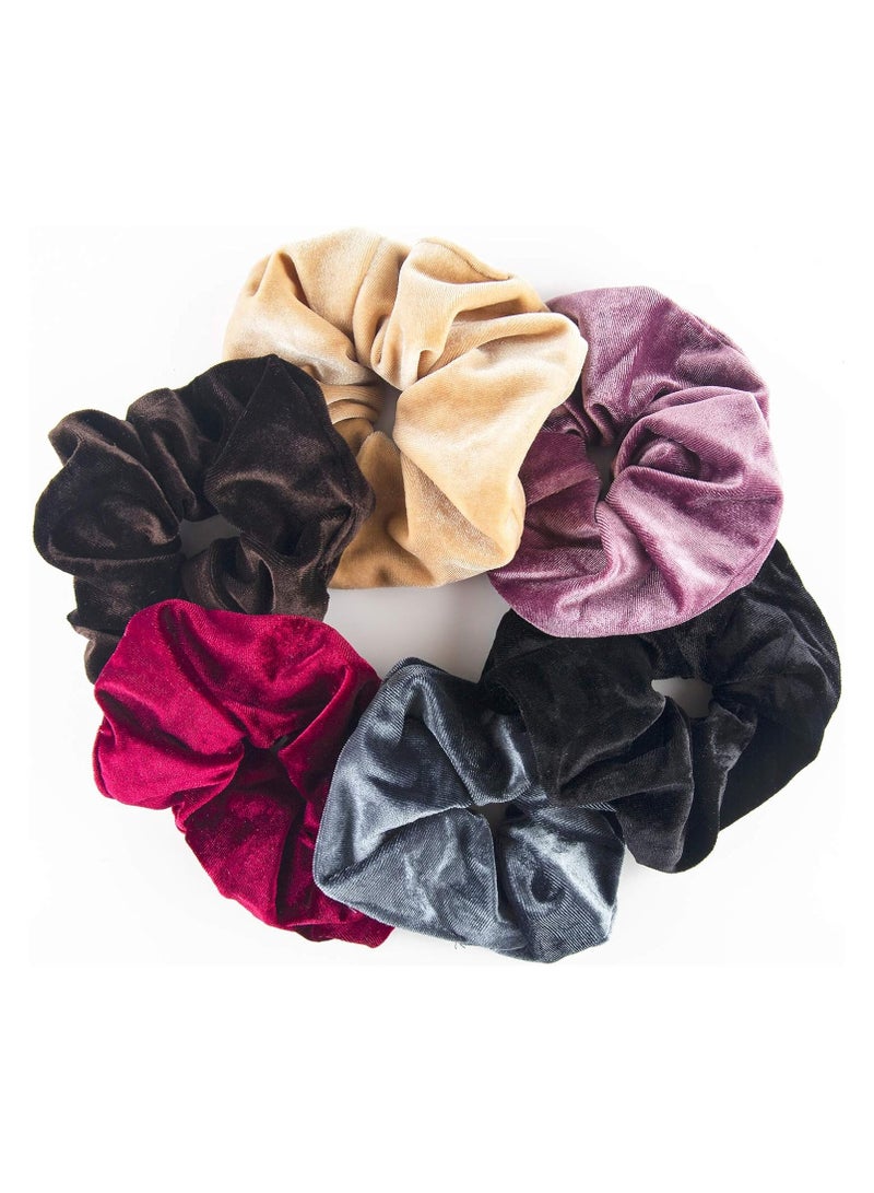 STAR BEJA 6 Pack Big Hair Scrunchies Velvet Scrunchy Hair Elastic Large Hair Bobble Soft Hair Ties - Image 1