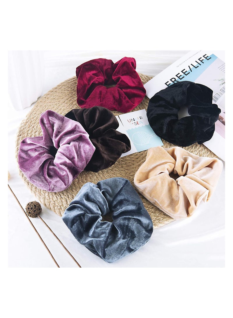STAR BEJA 6 Pack Big Hair Scrunchies Velvet Scrunchy Hair Elastic Large Hair Bobble Soft Hair Ties - Image 2