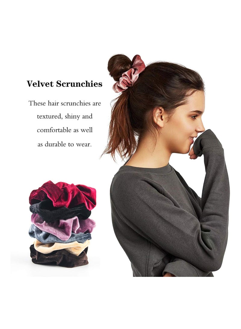 STAR BEJA 6 Pack Big Hair Scrunchies Velvet Scrunchy Hair Elastic Large Hair Bobble Soft Hair Ties - Image 3