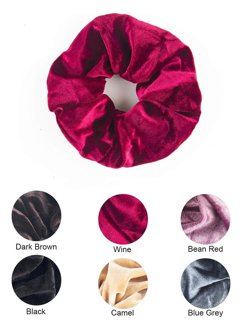 STAR BEJA 6 Pack Big Hair Scrunchies Velvet Scrunchy Hair Elastic Large Hair Bobble Soft Hair Ties - Image 4