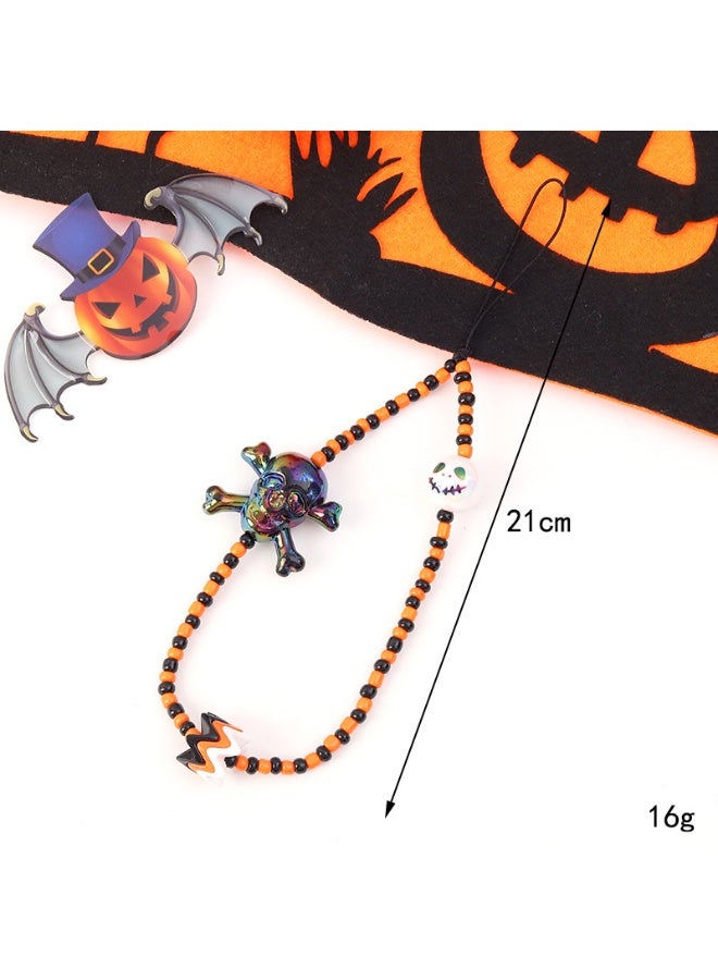 NIBEMINENT Phone Charm/ Chain Strap for Women Girls,Cartoon Ghost Head Skeleton Cell Phone Case Lanyard Wrist Strap