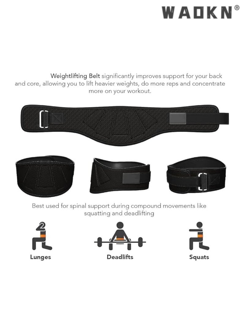 WAOKN Adjustable Weight Lifting Belt for Men and Women, Ideal for Bodybuilding, Fitness, Cross Training Workouts,Provides Back Support for Squats and Exercises, Breathable Mesh Design,M size  - Image 2