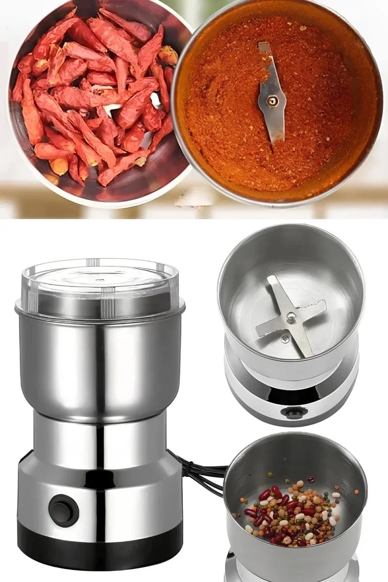 Mobee Electric Coffee Spice Grinder with Metal Blade Flour Grain Nut Rice Grinder Multifunctional 200W