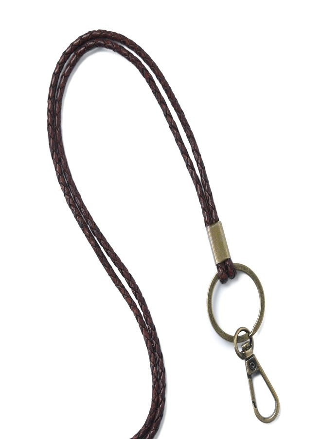 GENIQUE leather lanyards for id badges, key leather lanyard, 21 inch length lanyard leather for keys, id badges, flash drive, Antique Brown Distressed, L - Image 3