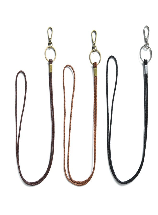GENIQUE leather lanyards for id badges, key leather lanyard, 21 inch length lanyard leather for keys, id badges, flash drive, Antique Brown Distressed, L - Image 5