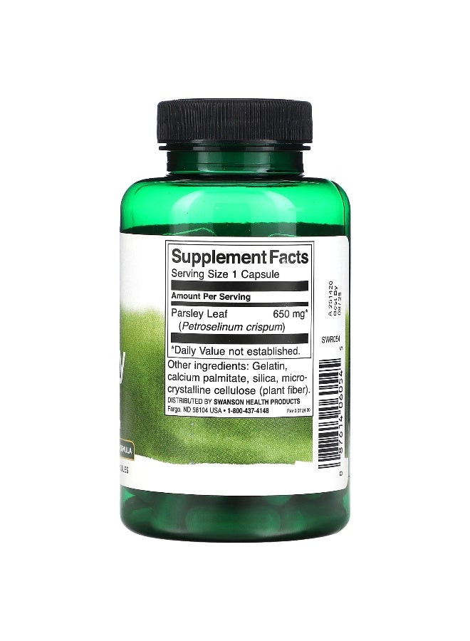 SWANSON سوانسون، بقدونس، 650 ملغ، 90 كبسولة - Image 2