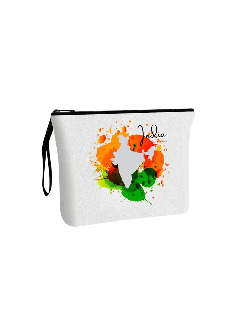 PRINTSHOP4ME India Republic Day Cosmetic Bag-Eco-Friendly Reusable Makeup Organizer-Perfect For Travel,Daily Use And Survivors-Ideal For Celebrating India Republic Day In Style - Image 1