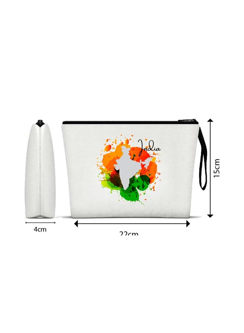 PRINTSHOP4ME India Republic Day Cosmetic Bag-Eco-Friendly Reusable Makeup Organizer-Perfect For Travel,Daily Use And Survivors-Ideal For Celebrating India Republic Day In Style - Image 2