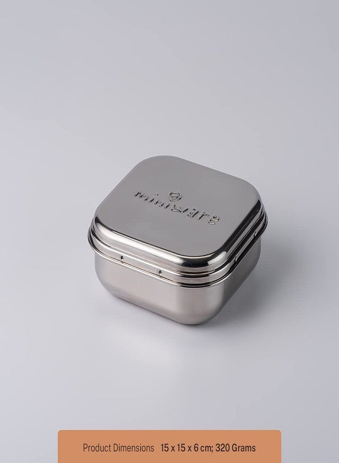 Miniware GrowBento Box and 2 Silipods | Durable 304 Stainless Steel Lunch Box and Leakproof Silicone Storage Containers Set | Grows from Baby Purees to School Lunches (Steel + Peach) - Image 4