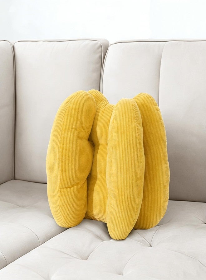 TEXSTEAD Lumbar Support Pillow, Three Sides Back Support Pillow for Chair/Recliner/Couch/Sofa/Bed, Lower Back Pain Relief Cushion for Sitting (Yellow) - Image 1