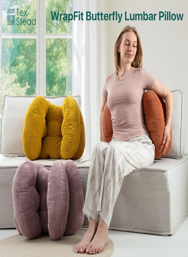 TEXSTEAD Lumbar Support Pillow, Three Sides Back Support Pillow for Chair/Recliner/Couch/Sofa/Bed, Lower Back Pain Relief Cushion for Sitting (Yellow) - Image 4
