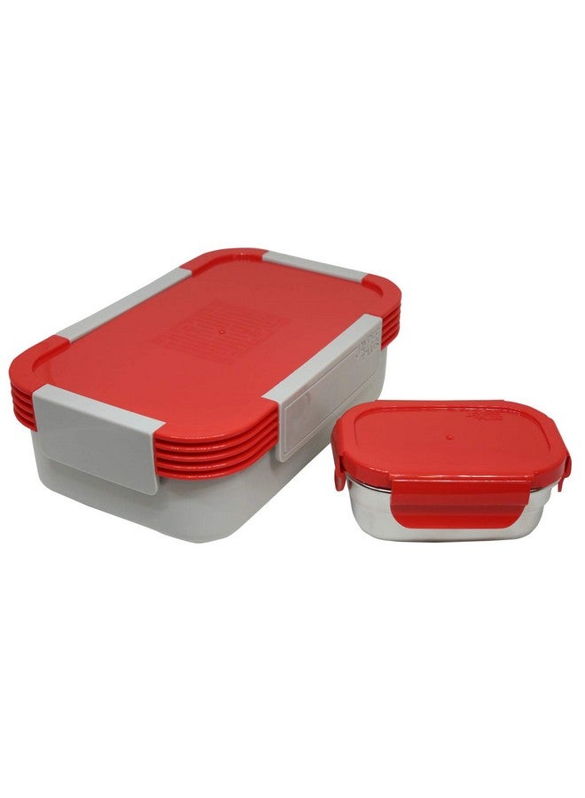 Jaypee Plus Stainless Steel Lunch Box Taurus- 2 Pieces, 900 ml,Red - Image 2