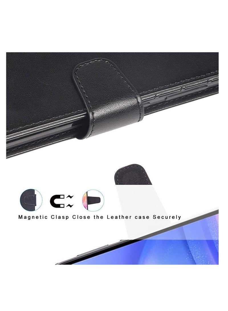 Wallet Leather Case for Samsung Galaxy A35 5G Phone, Flip Cowhide PU Leather Credit Card Slot Holder, Folio Flip Case (A35 5G)