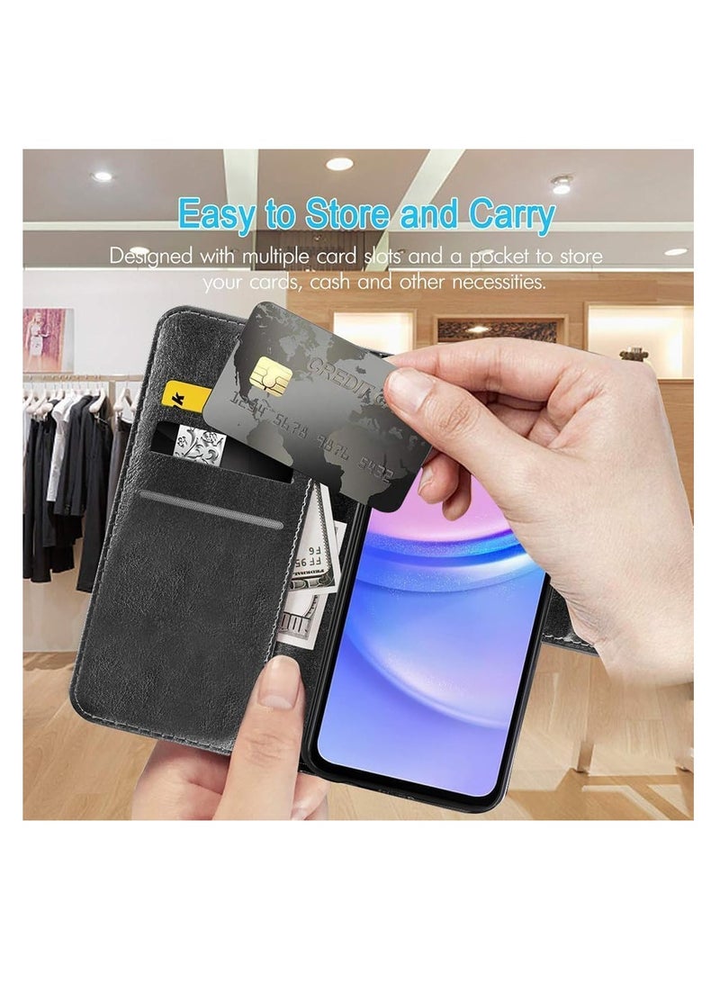 Wallet Leather Case for Samsung Galaxy A35 5G Phone, Flip Cowhide PU Leather Credit Card Slot Holder, Folio Flip Case (A35 5G)