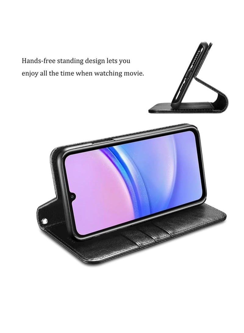 Wallet Leather Case for Samsung Galaxy A35 5G Phone, Flip Cowhide PU Leather Credit Card Slot Holder, Folio Flip Case (A35 5G)