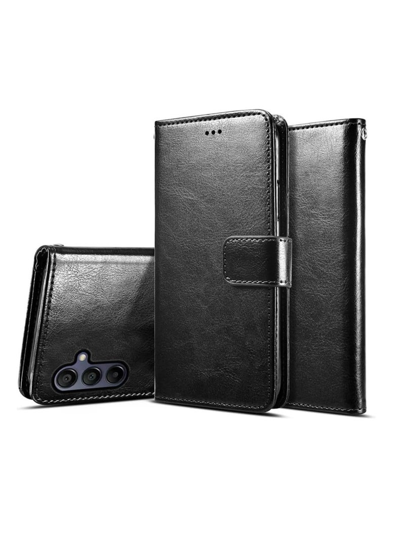 Wallet Leather Case for Samsung Galaxy A35 5G Phone, Flip Cowhide PU Leather Credit Card Slot Holder, Folio Flip Case (A35 5G)