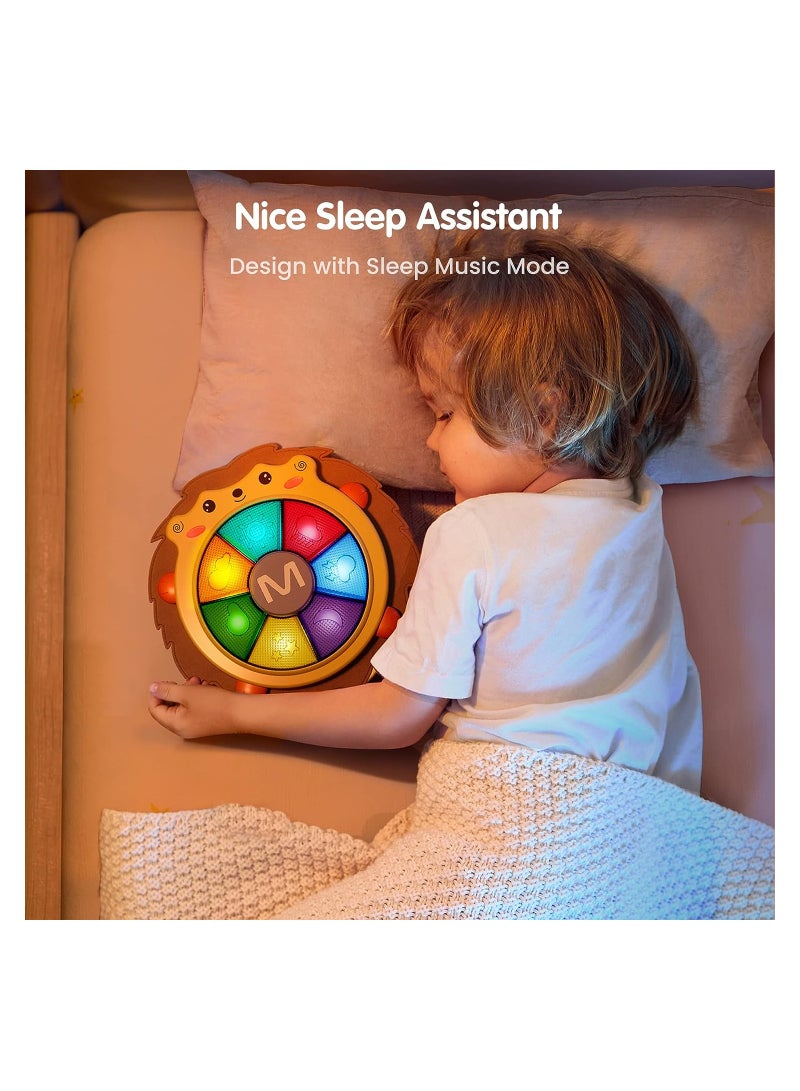 SOLARAE Kids Music Drum Toy with Sound and Light, Musical Toy Electronic Musical Drum for Baby, Sensory Activity Toys, Baby Activity Gift for Boy Girl 18 Months (Hedgehog) - Image 5