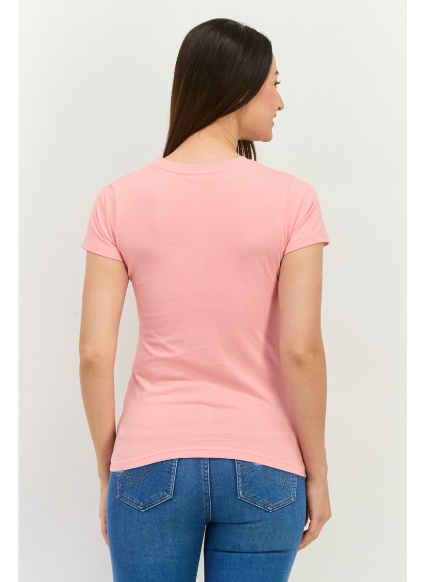 nickelodeon Women Crew Neck Short Sleeve Garfield T-Shirt, Peach  - Image 3