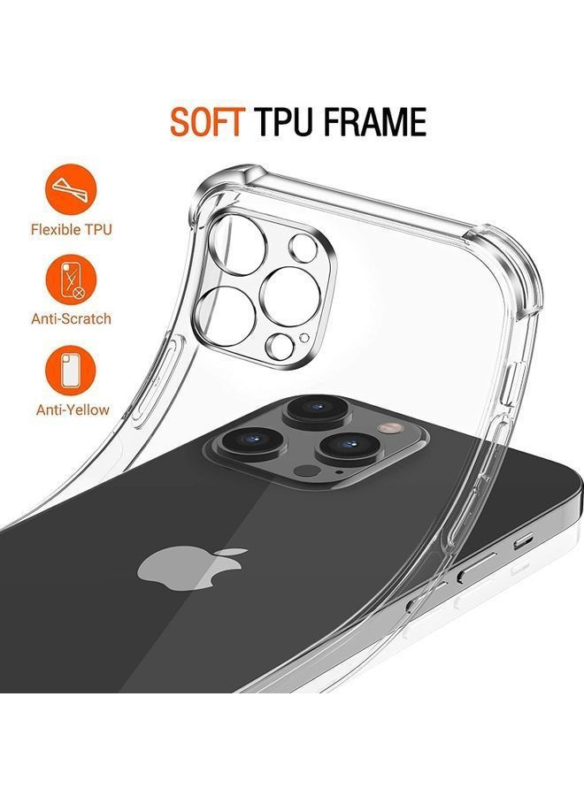 Slim Soft TPU Shockproof Anti-Scratch Case For iPhone 13 Pro Max 6.7-inch with 3 Pack Tempered Glass Screen Protector Clear - Image 4
