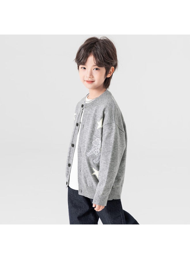 Duoduo Home [year Of The Horse New Clothes] Boys' Knitted Sweater  Spring Autumn Cartoon Embroidered Stylish Children's Warm Innerwear Sweater - Image 1