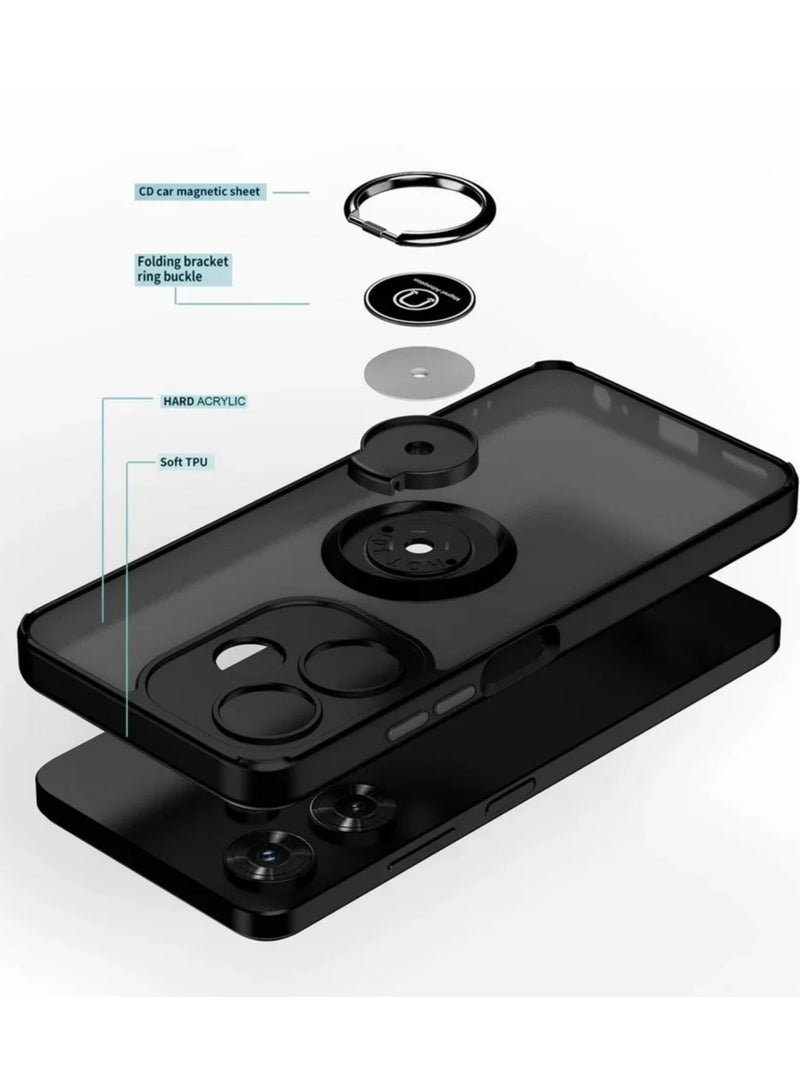 Tecno Camon 20 4G / Camon 20 برو 4G الهاتف المحمول حالة الغطاء ، 360 ° قوس الدورية خاتم + دعم المغناطيسي سيارة قوس + رقيقة جدا كمبيوتر تبو صدمة برهان الهاتف المحمول حالة - Image 4