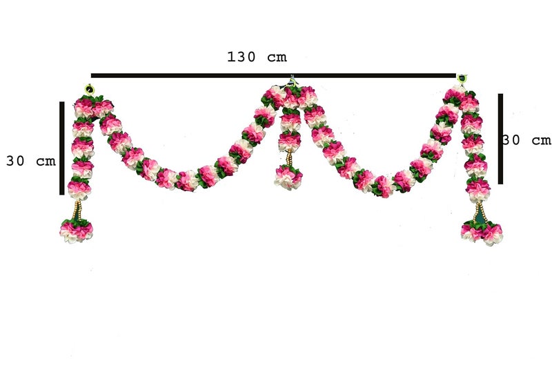 C nuw Pink, White, Green Artifical Fabric Door Hanging,Home Decor Door Hanging Indoor/Outdoor Door Hanging,Artificial Door Hanging, Faux Door Hanging, Door Hanging,1ft*4.4 ft Door Hanging - Image 2
