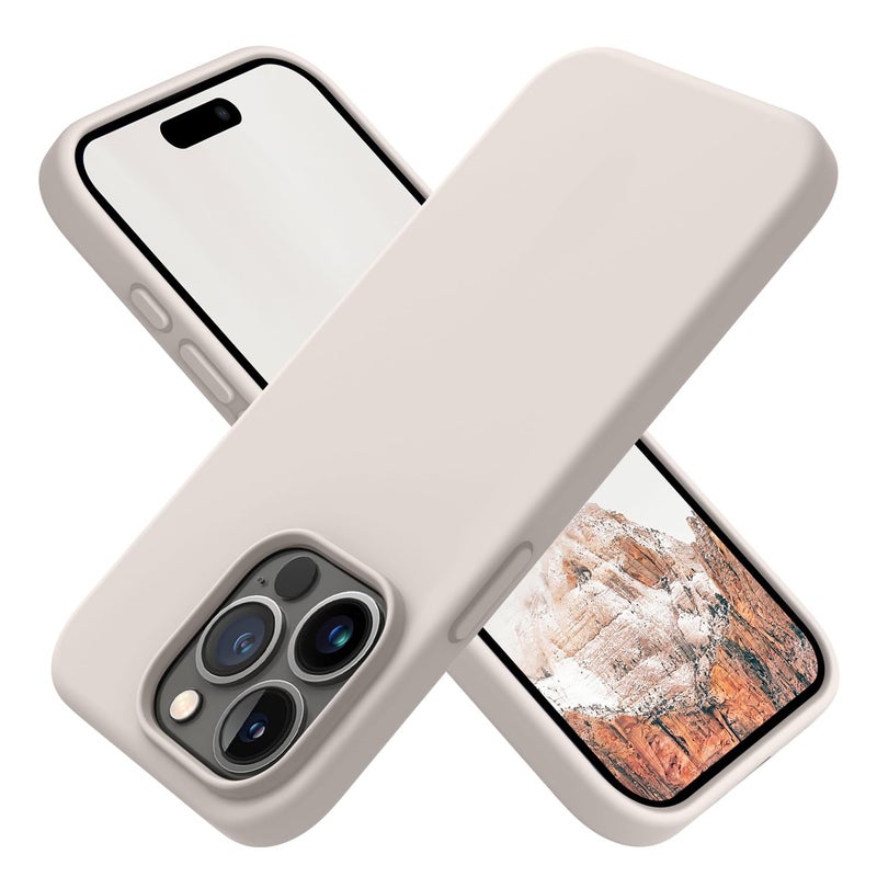 OTOFLY Designed for iPhone 15 Pro Case, Silicone Shockproof Slim Thin Phone Case for iPhone 15 Pro(6.1 inch), (Stone) - Image 1