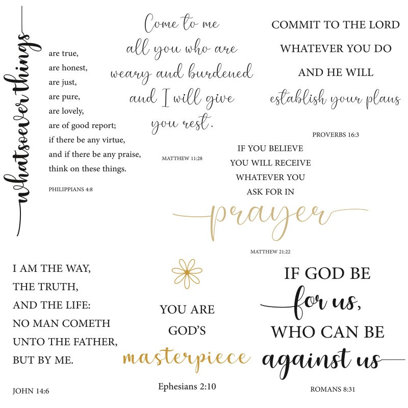 BBTO Bible Verse Wall Stickers Inspirational Quote Wall Decals Religious Motivational Scripture Sticker Peel and Stick for Bedroom Living Room Office BathroomGod Love Us - Image 2