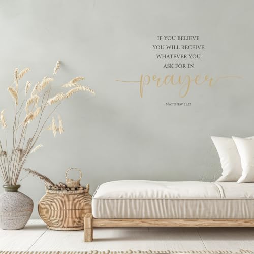 BBTO Bible Verse Wall Stickers Inspirational Quote Wall Decals Religious Motivational Scripture Sticker Peel and Stick for Bedroom Living Room Office BathroomGod Love Us - Image 3