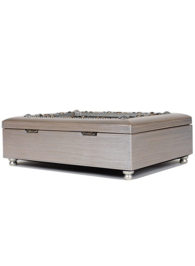 Cottage Garden Cottage Garden Blessed to Have You as Friend Brushed Pewter Jeweled Music Box Plays Wonderful World  - Image 5