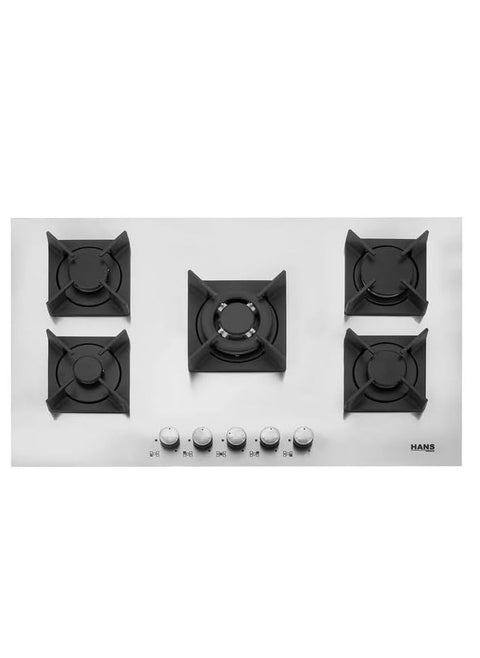 Built In Gas Hob 5 Burners Stainless Steel Covered with Inox 90 Cm HANS 9112-23