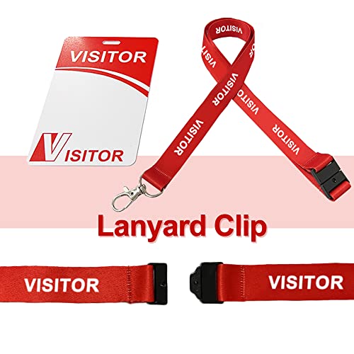 BEMAXYE Visitor ID Badge Card with Lanyard Clip - Reusable Temporary Pass, Heavy Duty Plastic Name Tag for Company, School, Exhibition (25 Pcs) - Image 4