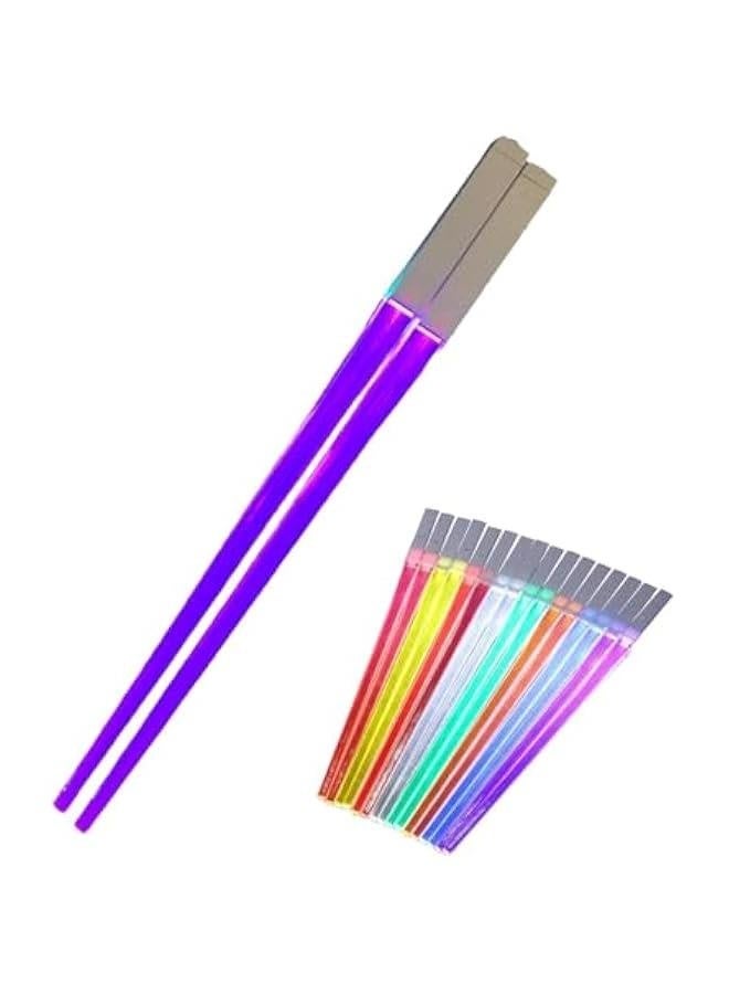 Multicolour Chopsticks - Glow In The Dark Chopsticks | LED Light Up Chopstick | LED Light Up Chopsticks | 9 Colors Changing Food Grade Glow In The Dark Chopsticks | Chop Sticks For Kitchen Dinner - Image 1